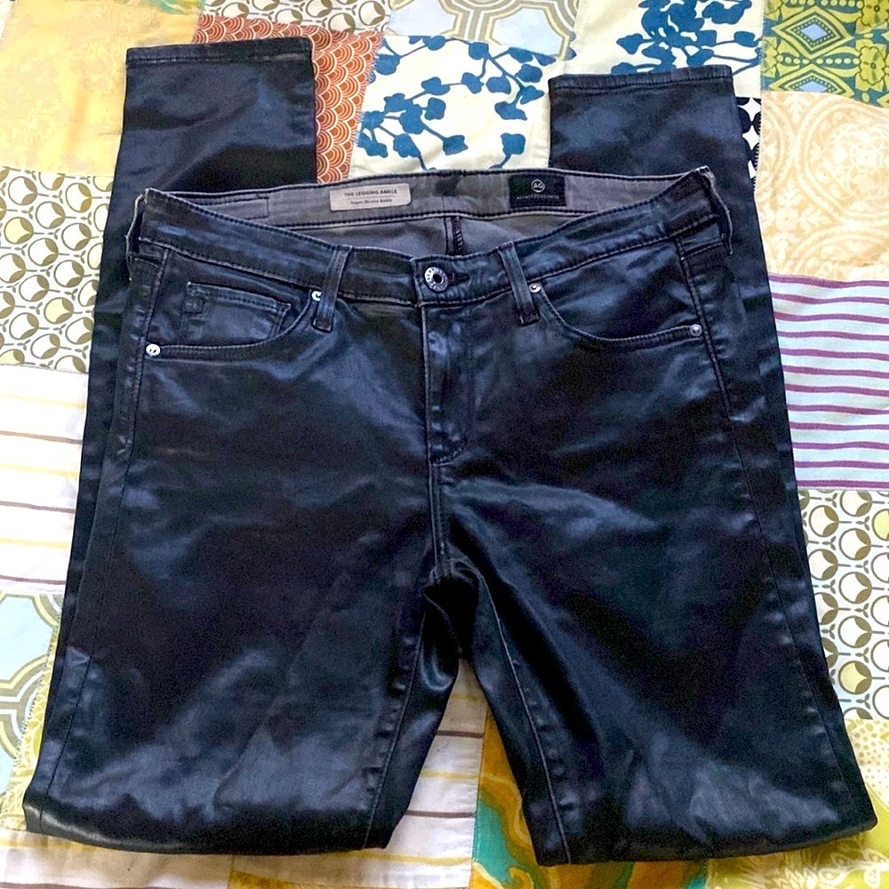 AG Adriano Goldschmied the legging ankle skinny black jeans size 27